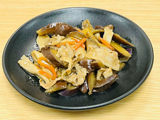 (S)Frozen Stir-fried Pork, Eggplant King Mushroom with Oyster Sauce